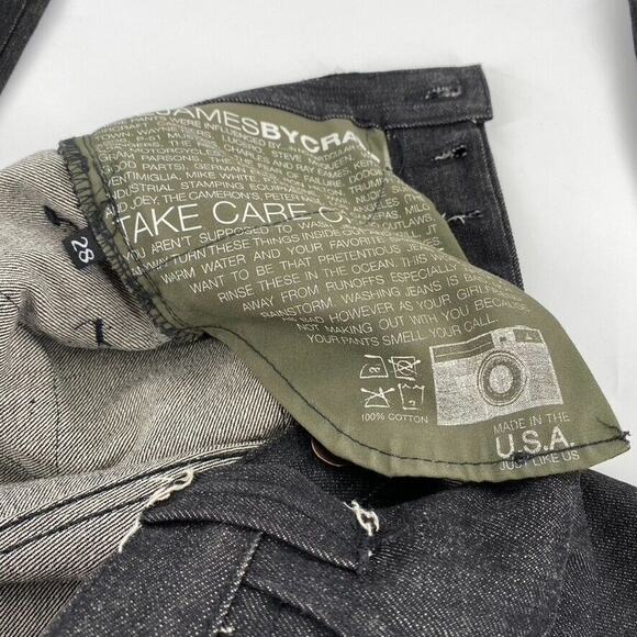 The James by Crate Womens Button Fly Straight Leg Black Jeans Sz 28 100% Cotton - Picture 4 of 12